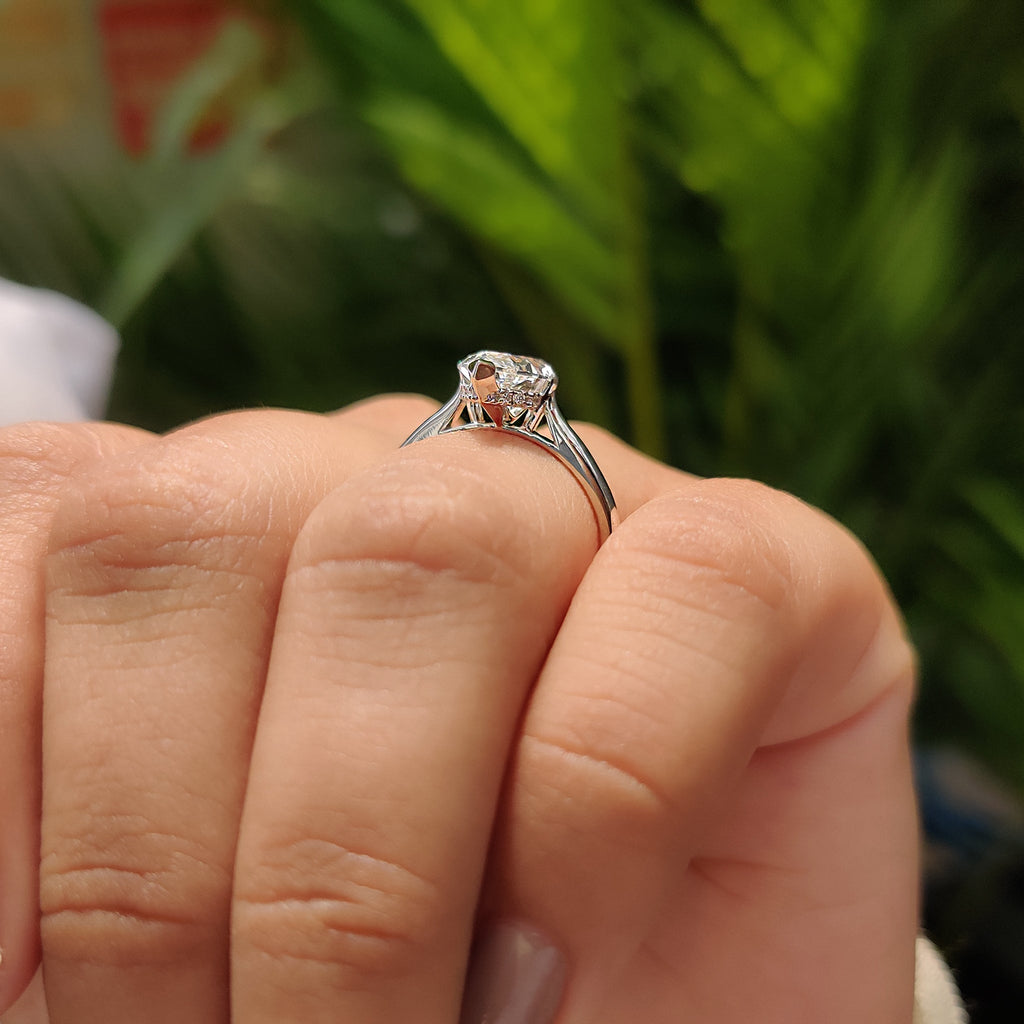 Hidden Halo Dutch Marquise Engagement Ring
