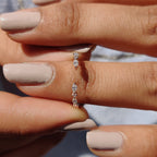 Marquise And Round Wedding Band In Open Gap Setting