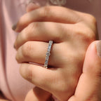 Half Eternity Wedding Band In Round And Baguette Diamond