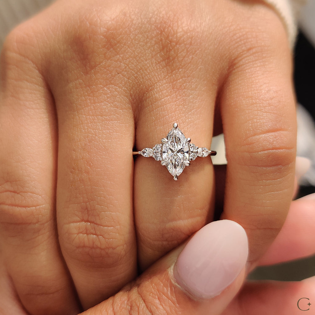 Lab Grown Marquise Diamond Ring In Muse Setting