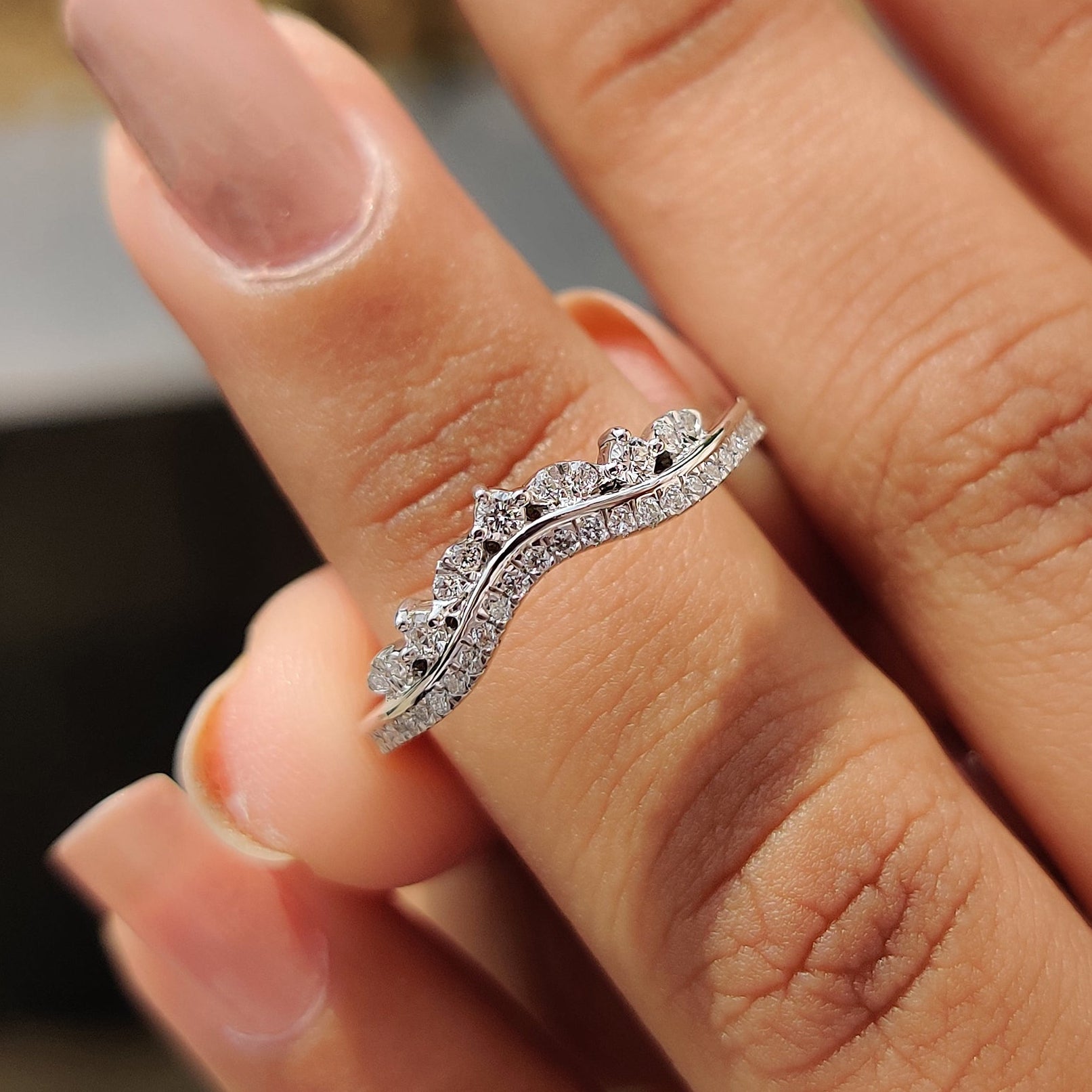 Tiara Wedding Band - Round Cut Diamonds Main image