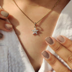 Marquise Diamond Pendant In Flower Design