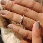 Gold Marquise Wedding Band In Eternity Style