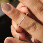 Minimalist wedding band Featuring Round Cut