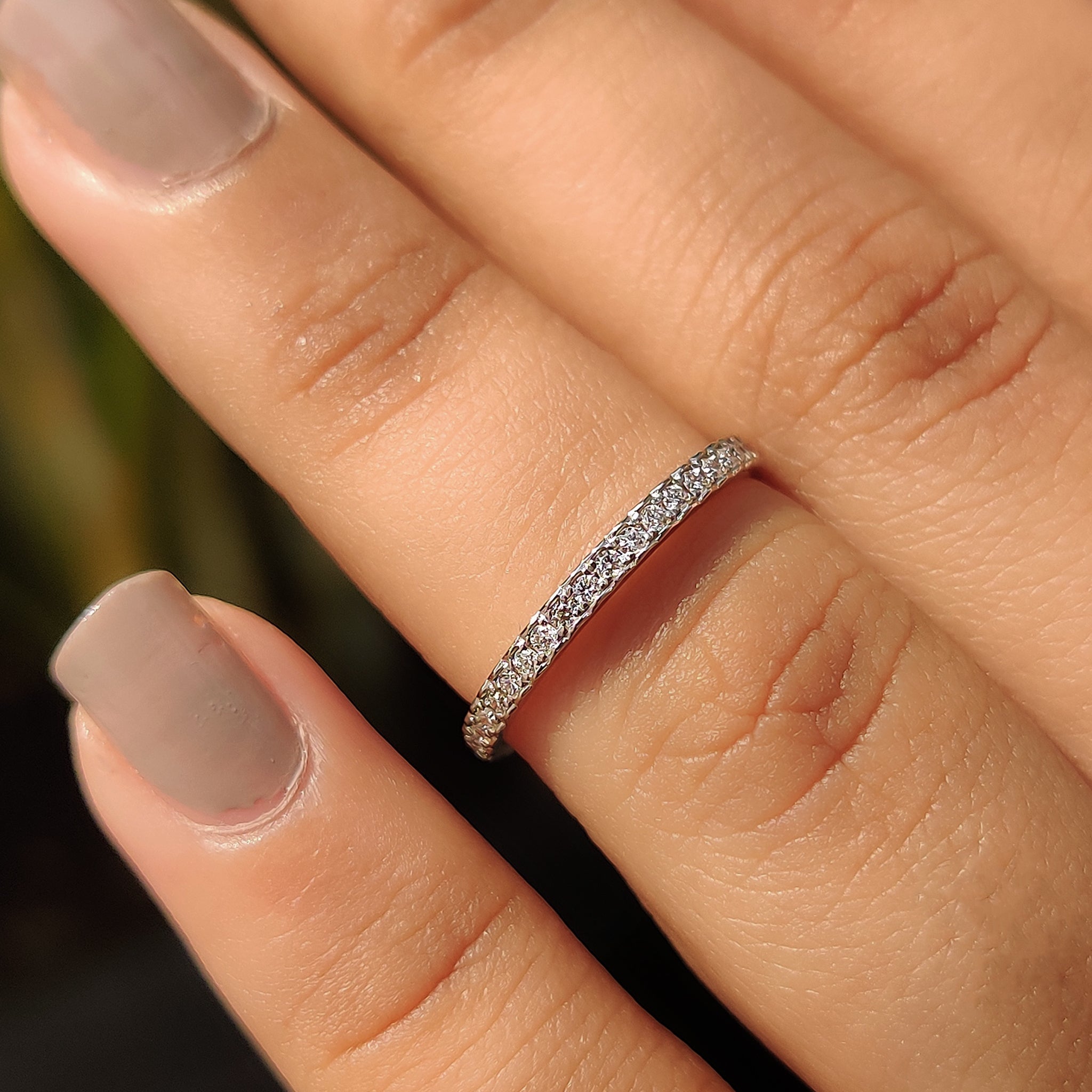 Half Eternity White Gold Diamond Band With Round Cut