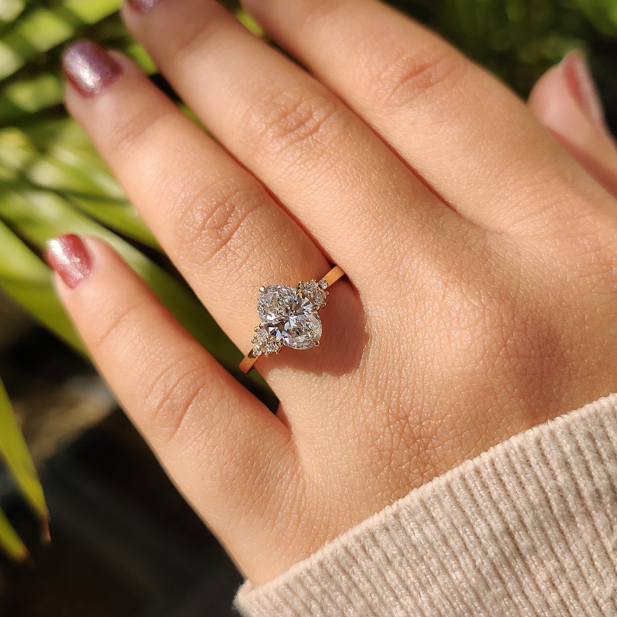 Oval Cut Diamond Engagement Ring In Yellow Gold