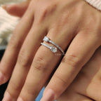 Oval Cut Moissanite Bypass Engagement Ring