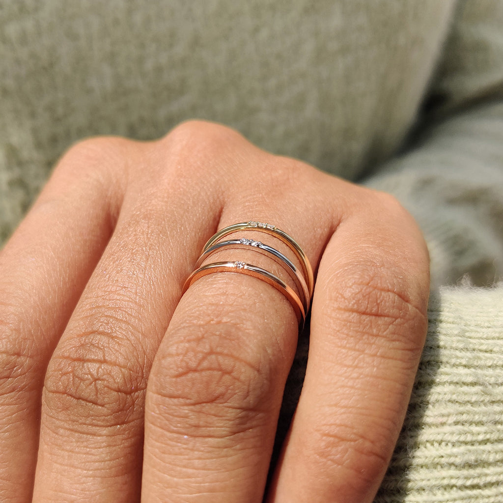 Comfort Fit Wedding Band - Three Tones