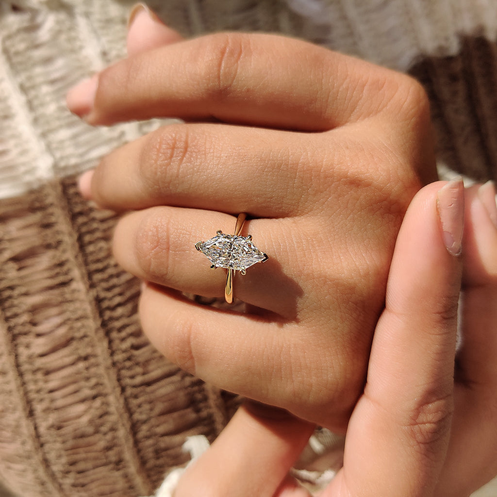 Dutch Marquise Hidden Halo Diamond Ring
