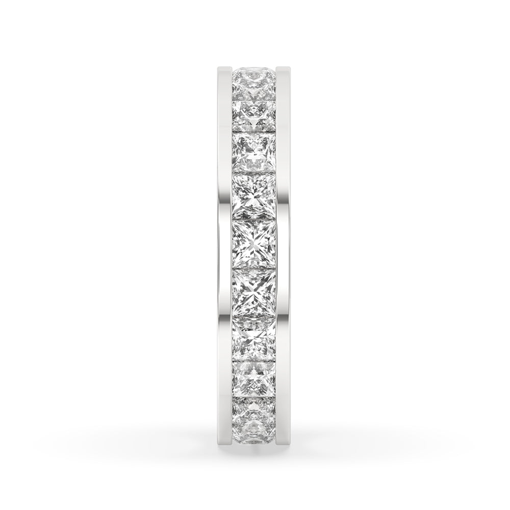 Channel Set Wedding Band - Princess Cut Diamond