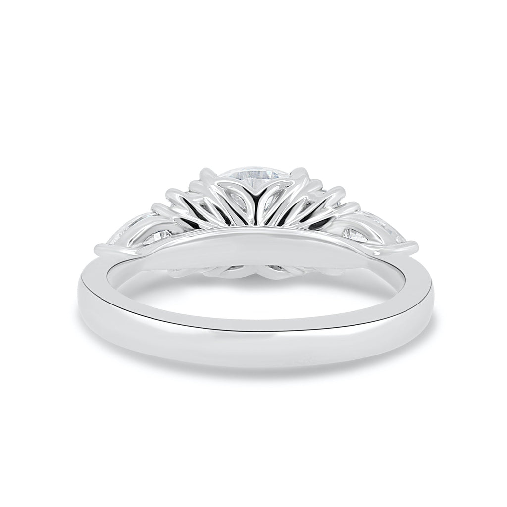 1.25CT Round Cut Cluster Moissanite Engagement Ring