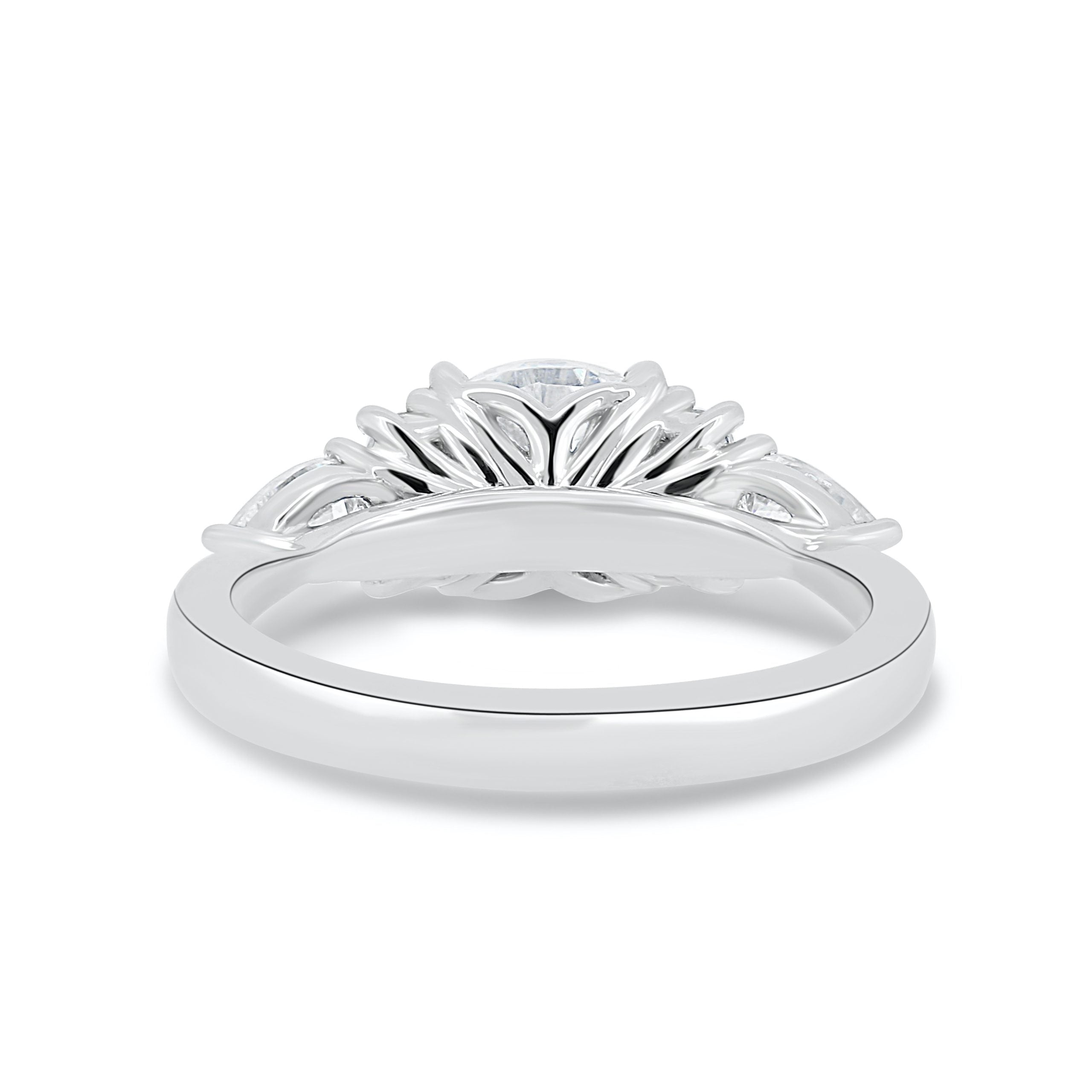 1.25CT Round Cut Cluster Moissanite Engagement Ring