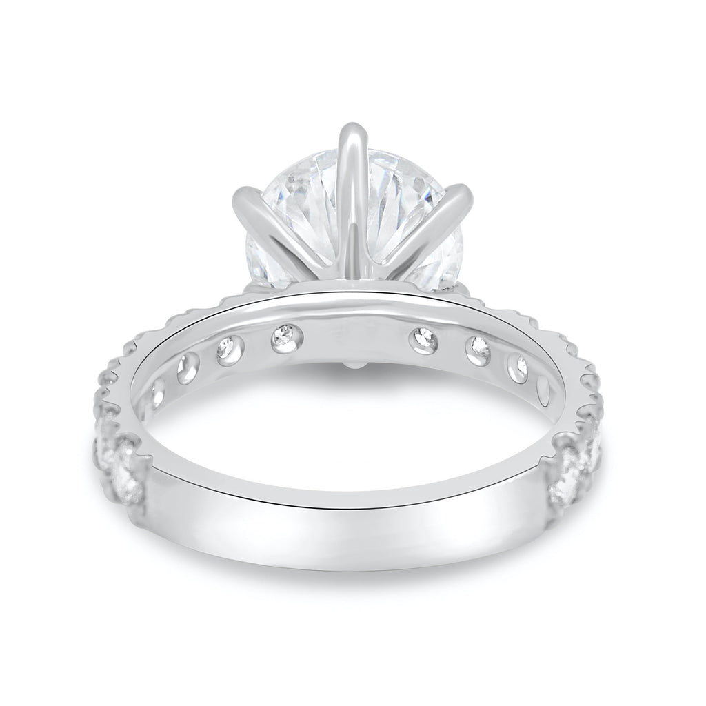 1.90 CT Round Cut Moissanite Six Prong Engagement Ring