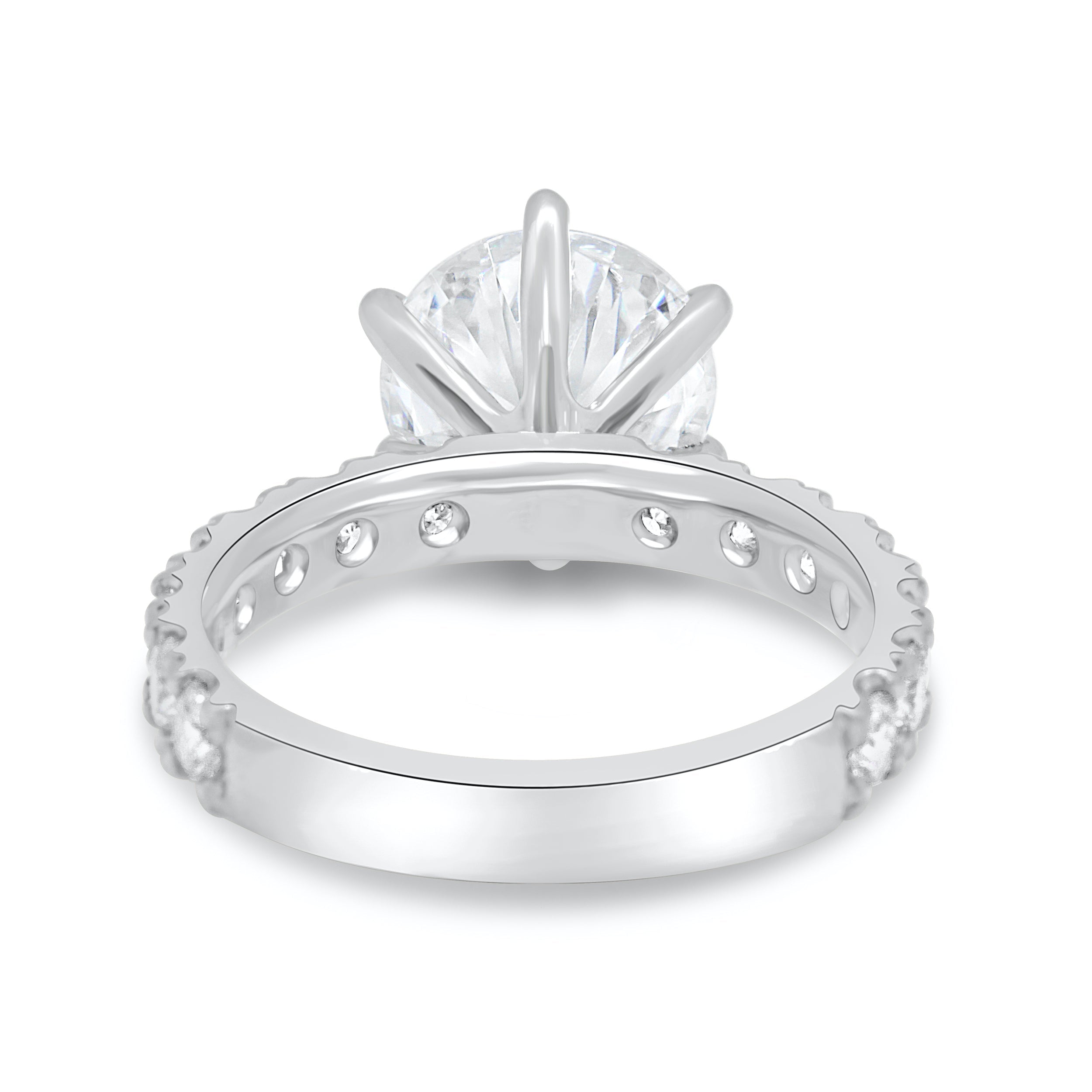 1.90 CT Round Cut Moissanite Six Prong Engagement Ring