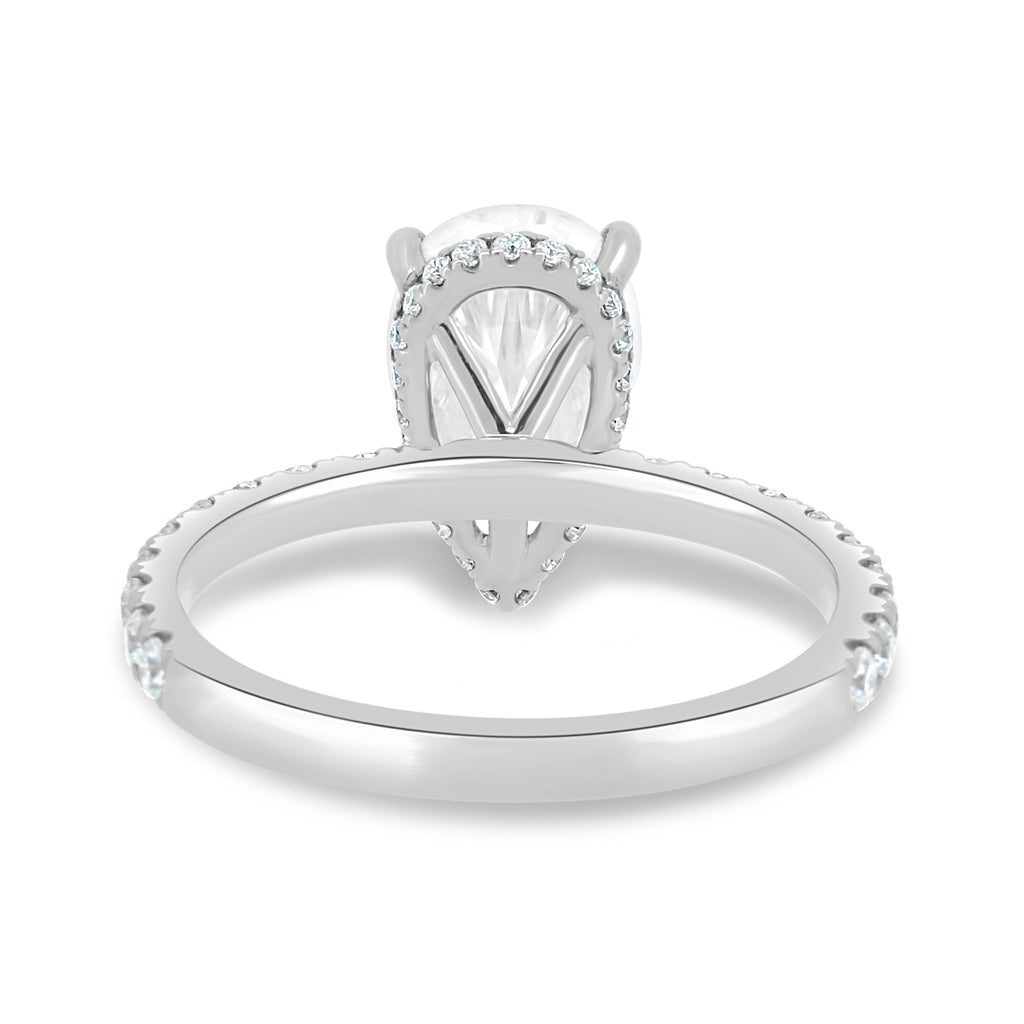 1.80 - 3.80 CT Pear Moissanite Pave Engagement Ring