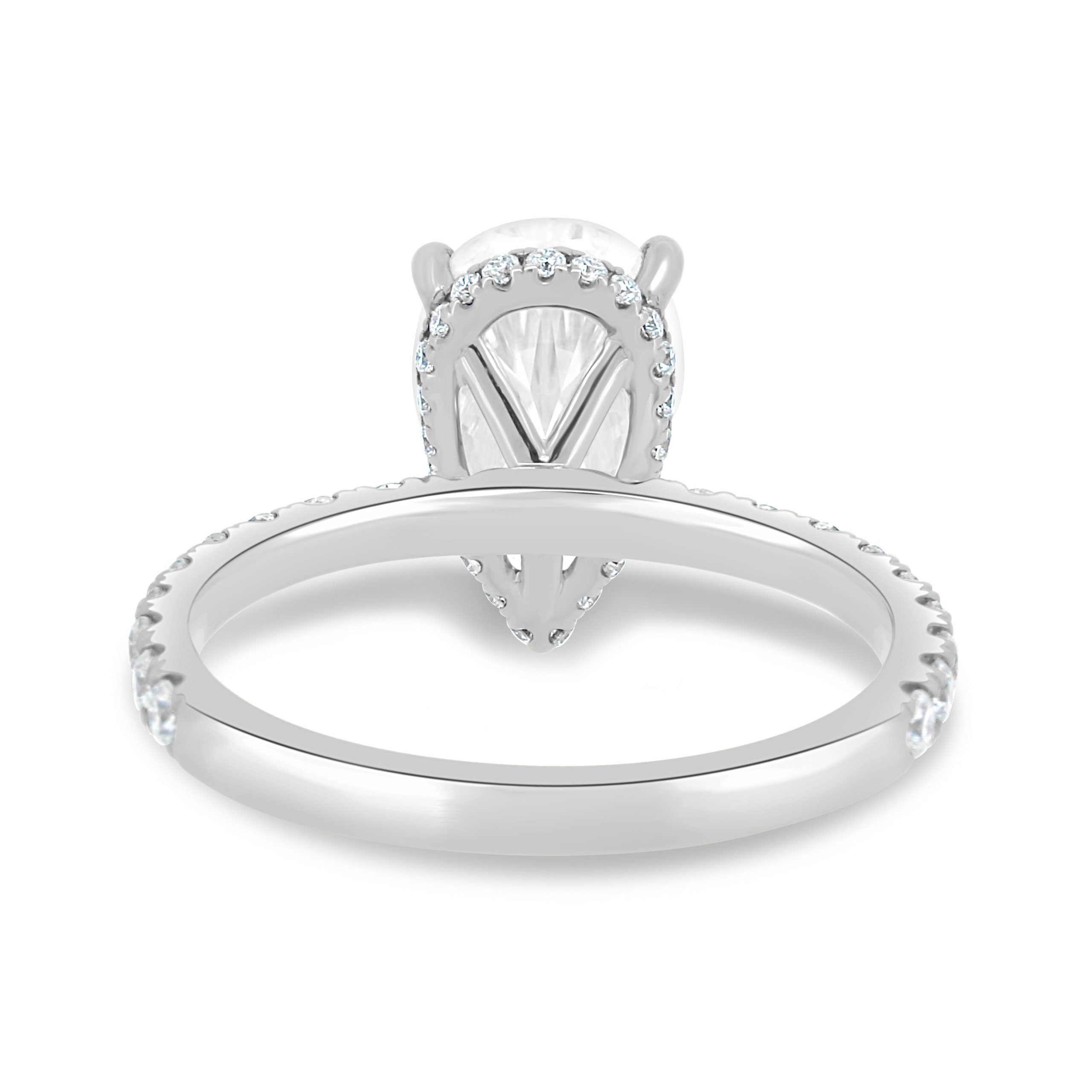 1.80 - 3.80 CT Pear Moissanite Pave Engagement Ring