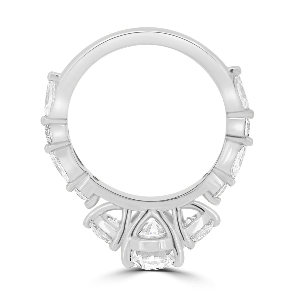1.33 CT Oval Cut Pave Setting Moissanite Engagement Ring