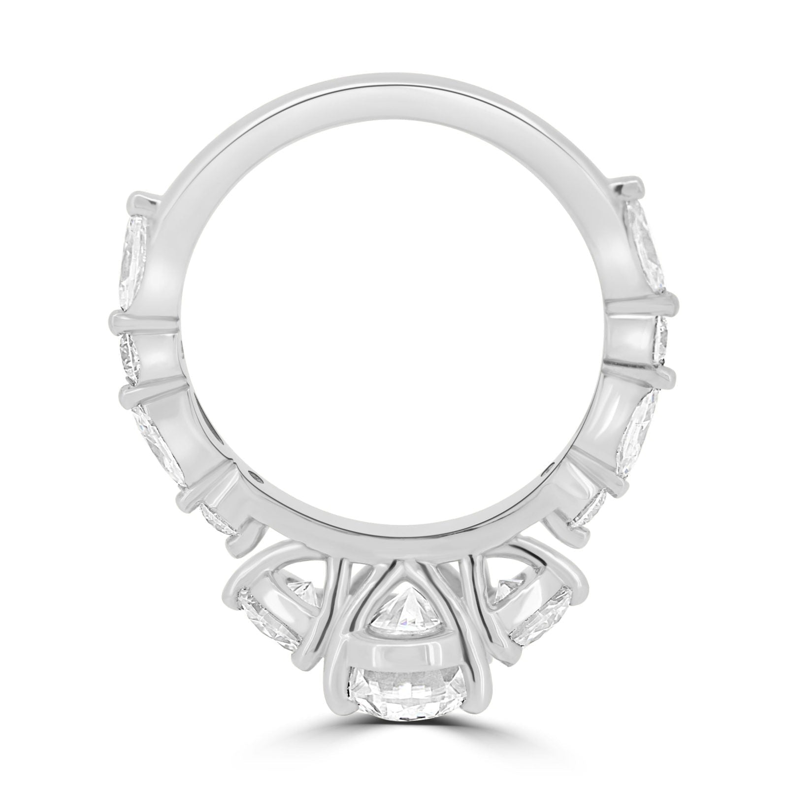 1.33 CT Oval Cut Pave Setting Moissanite Engagement Ring