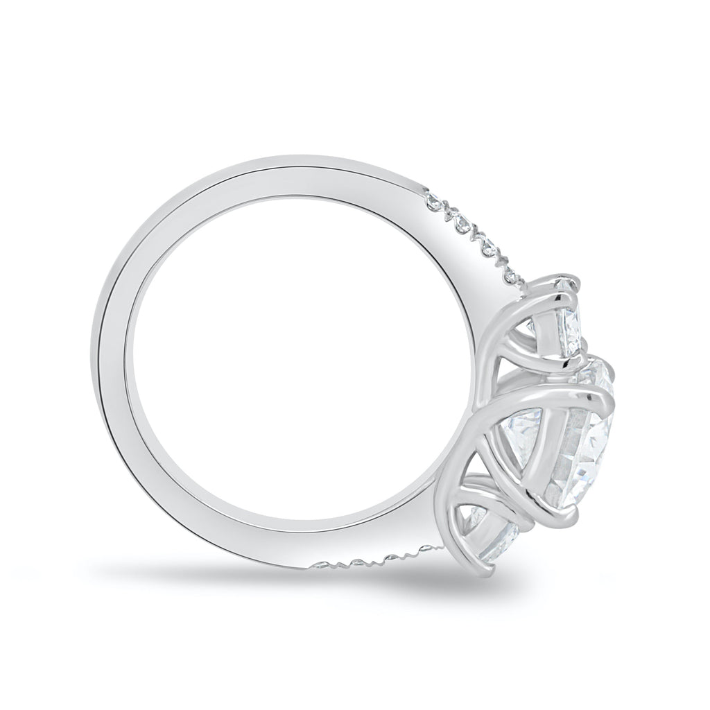 1.60 CT Round Cut Three Stone Moissanite Engagement Ring