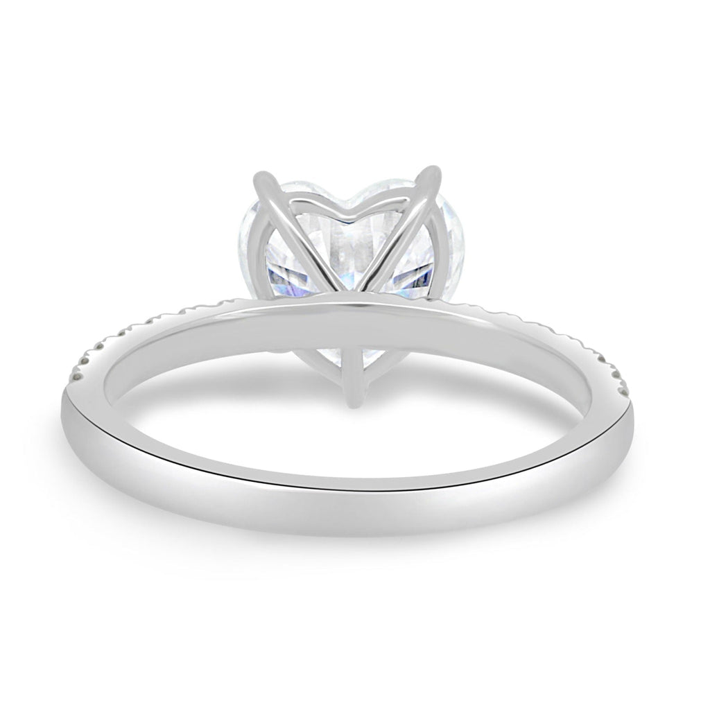 2.50 CT Heart Cut Moissanite Four Prongs Engagement Ring