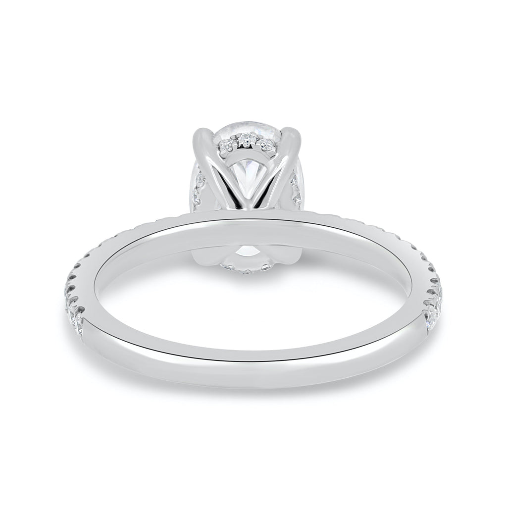 1.80 - 3.80 CT Oval Cut Moissanite Hidden Halo Engagement Ring