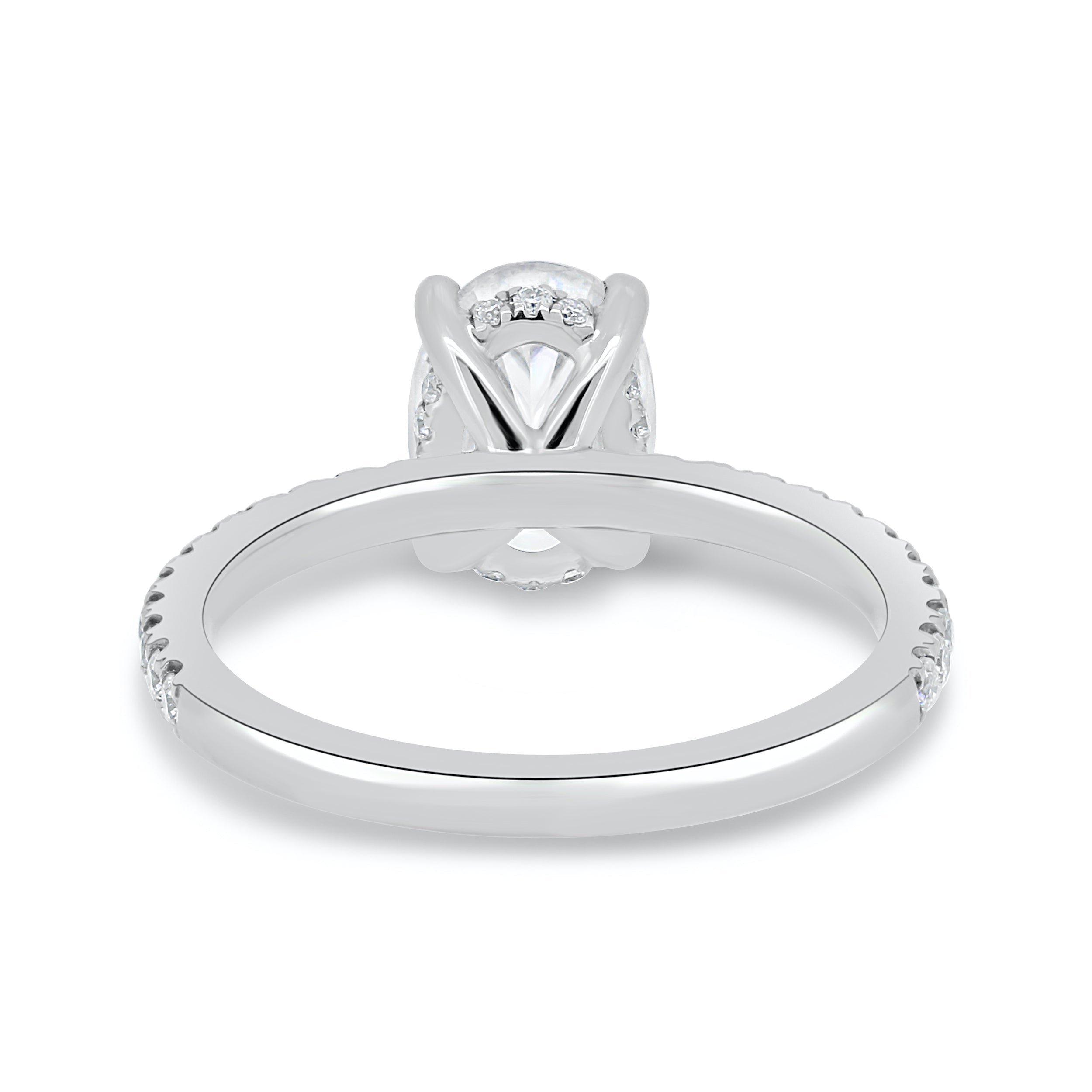 1.80 - 3.80 CT Oval Cut Moissanite Hidden Halo Engagement Ring