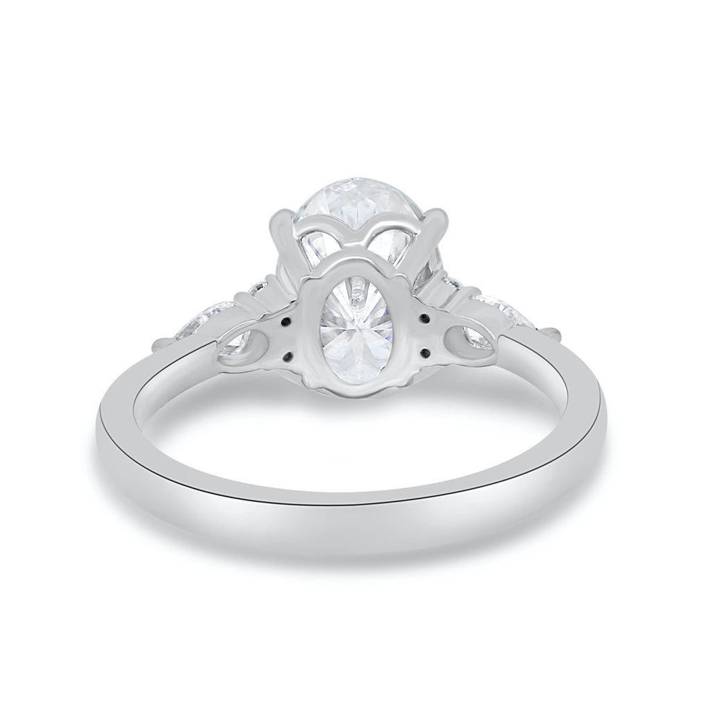2.05 CT Oval Cut Moissanite Three Stone Engagement Ring
