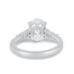 2.05 CT Oval Cut Moissanite Three Stone Engagement Ring