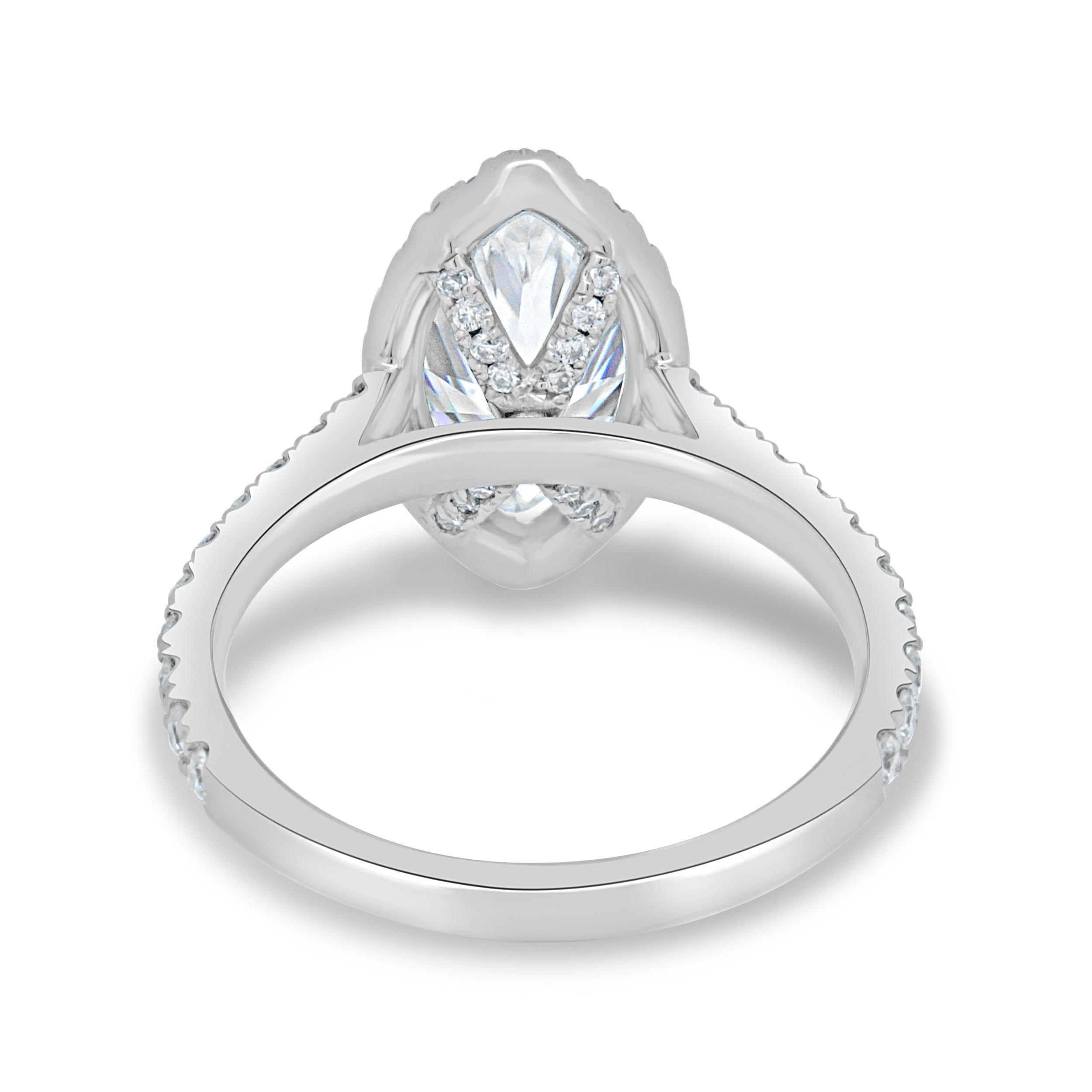 1.60 CT Marquise Cut Moissanite Halo Engagement Ring