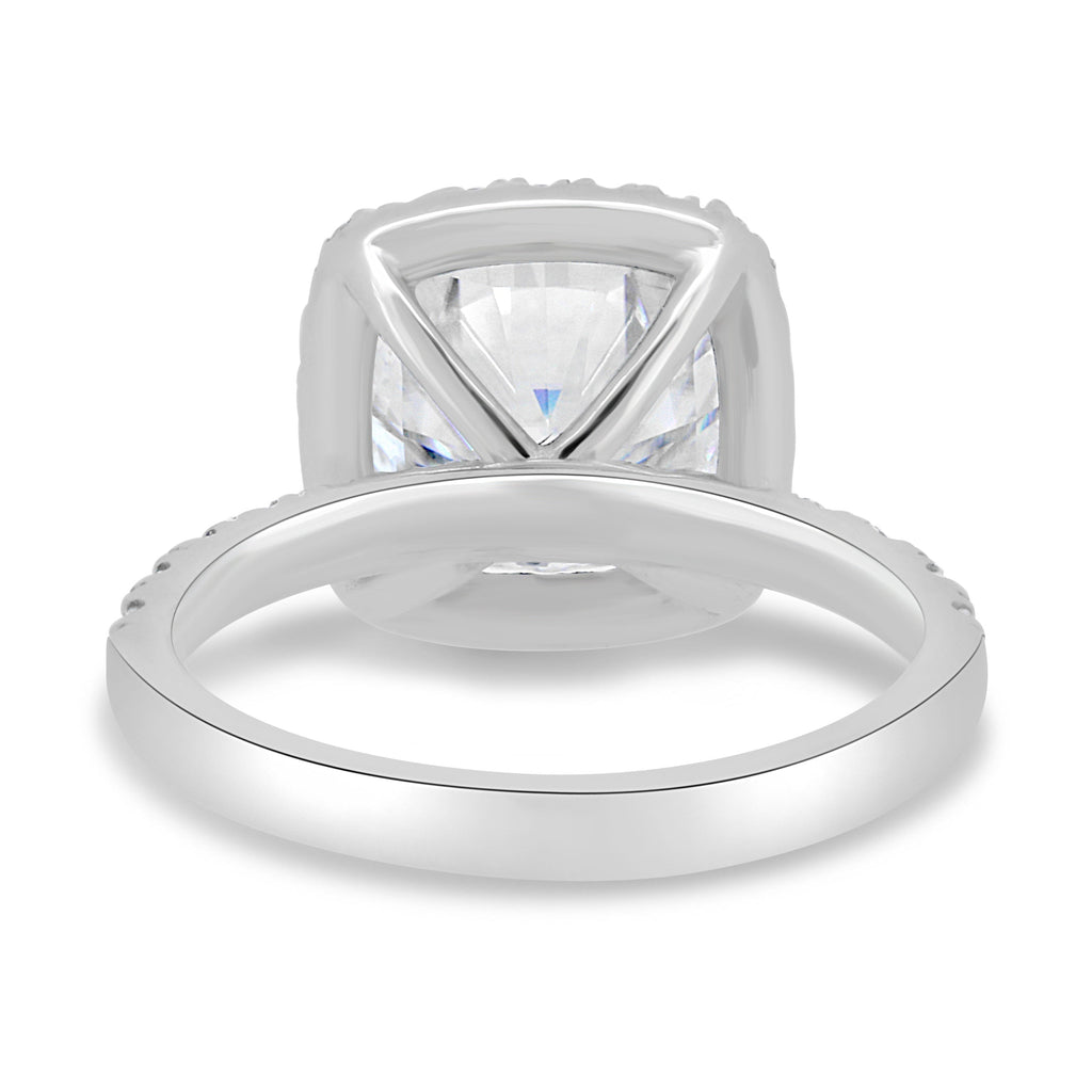 2.50 CT Cushion Moissanite Halo Pave Setting Engagement Ring
