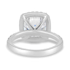 2.50 CT Cushion Moissanite Halo Pave Setting Engagement Ring
