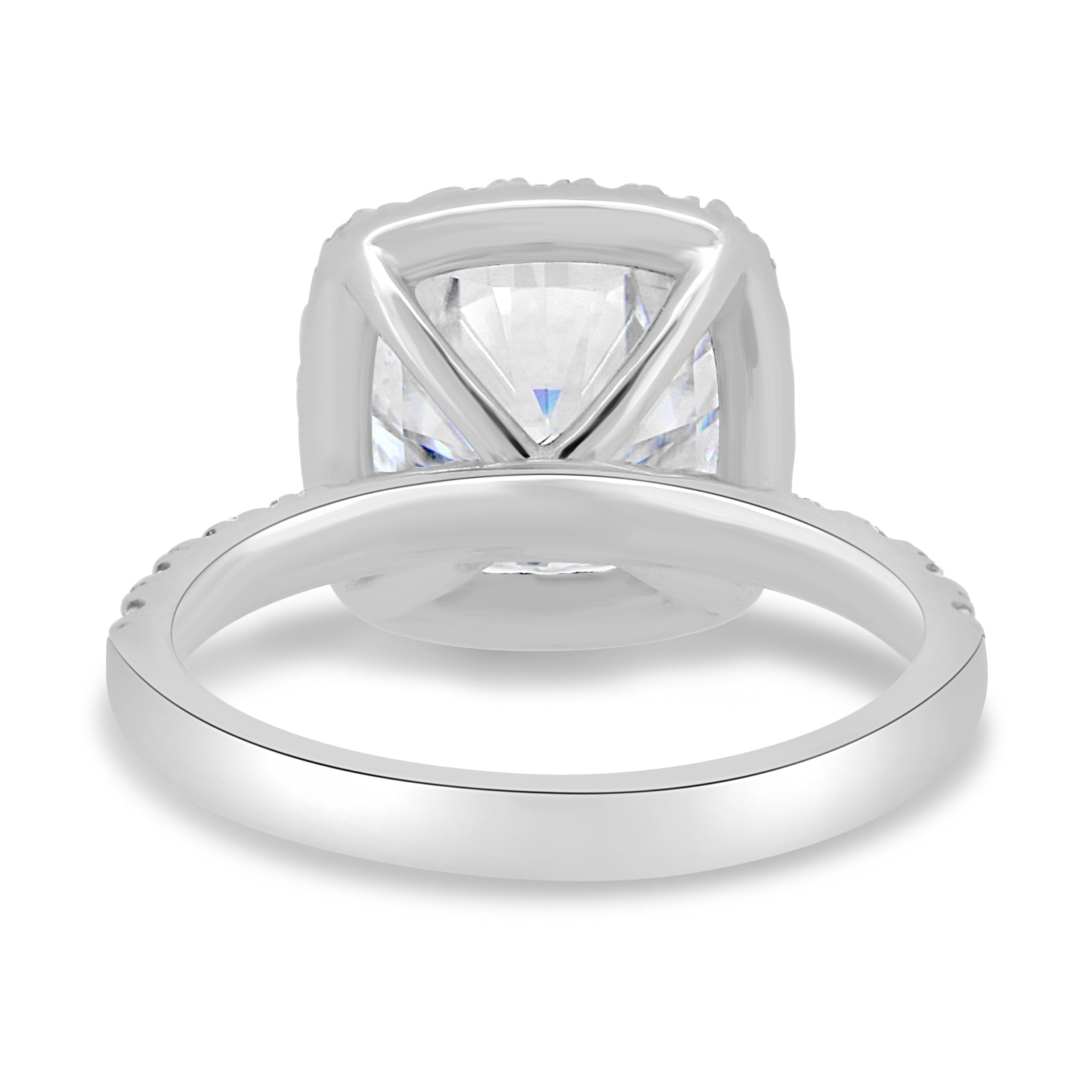 2.50 CT Cushion Moissanite Halo Pave Setting Engagement Ring