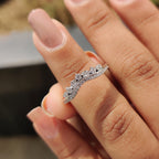 Lab Grown Round Cut Double Row Diamond Band