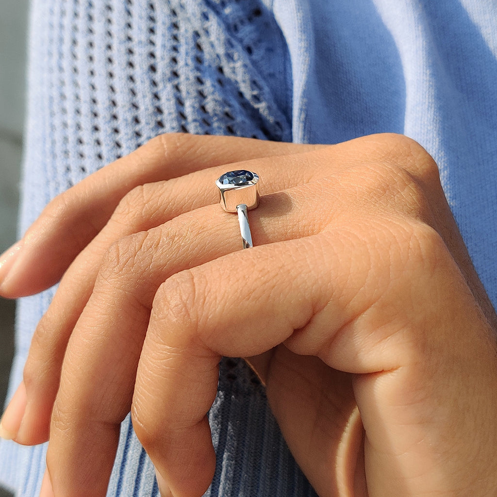Cushion Solitaire Ring With Bezel Style