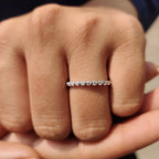 Round Cut Floating Bubble Wedding Band In Half Eternity Style