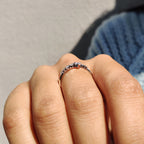 White Gold Round Diamond Cluster Wedding Band