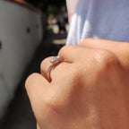 Round Side Stone With East West Marquise Ring