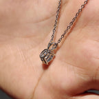 Oval Cut Moissanite Pendant In Solitaire Bunny Ear Bail