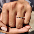 Round And Marquise Wedding Band In Half Eternity Setting