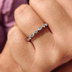White Gold Diamond Band With Marquise And Round Cut