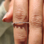 Gold Wedding Band - Distance Pave