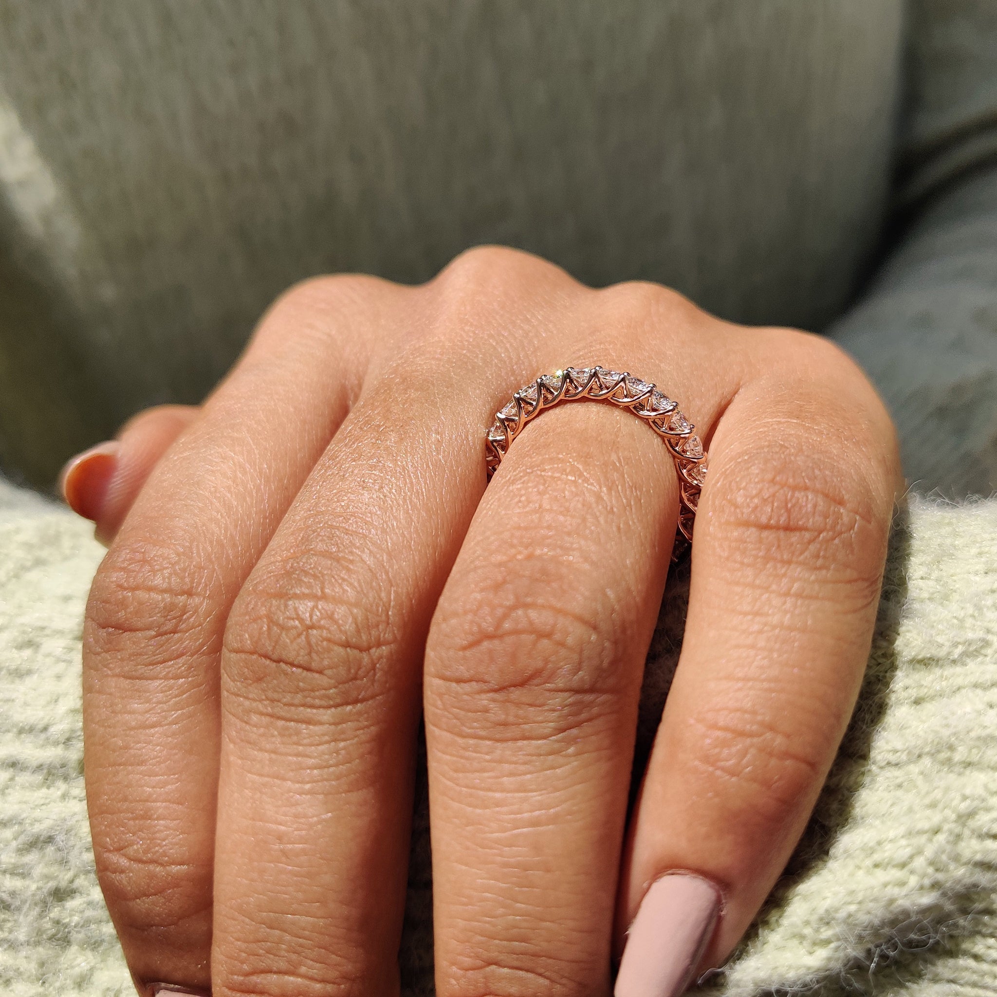 Woven Eternity Shared Prong Wedding Band