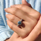 Twisted Pave And Halo Set Round Cut Ring