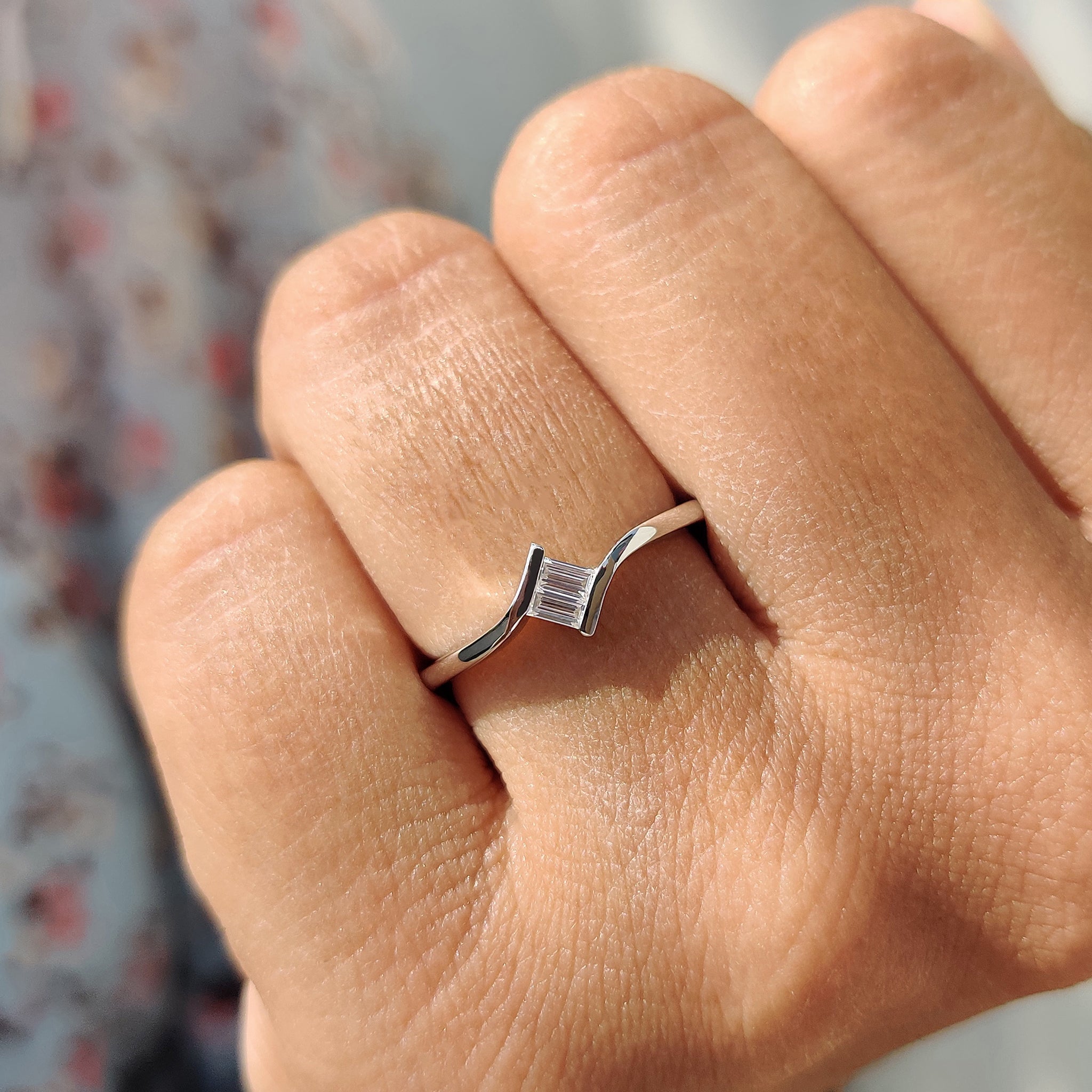 Baguette Cut Toi Et Moi Engagement Ring