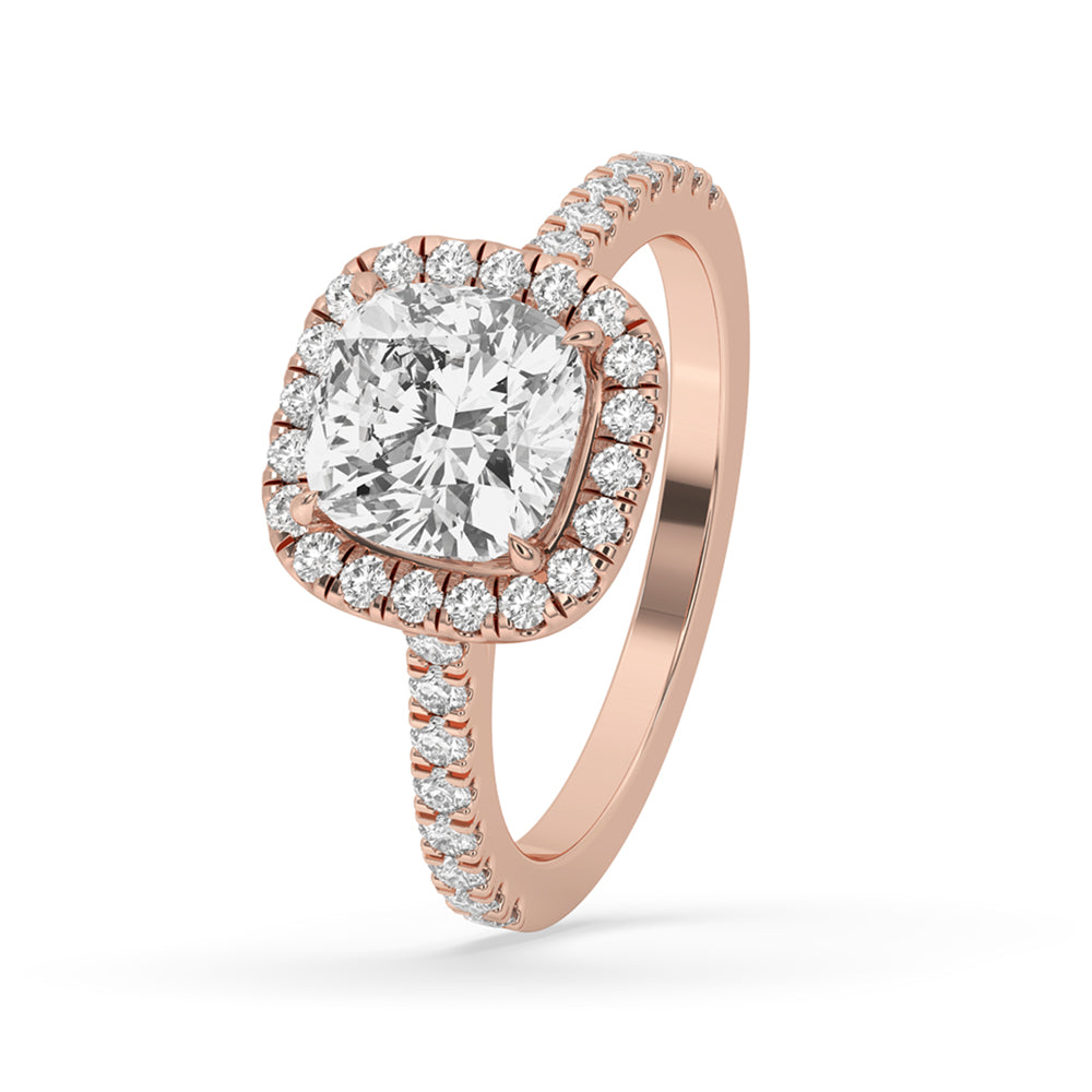 Cushion Cut Engagement Ring With Halo Style