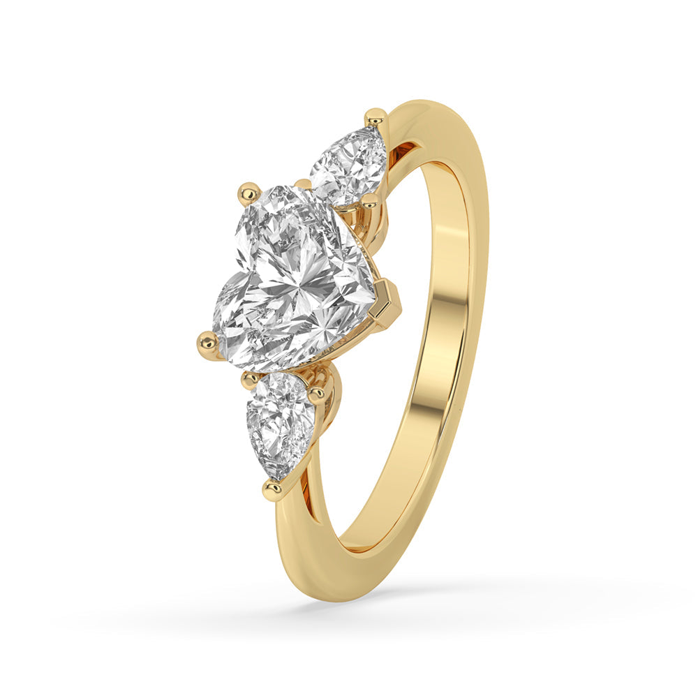 Three Stone Diamond Ring In Yellow Gold Elegance