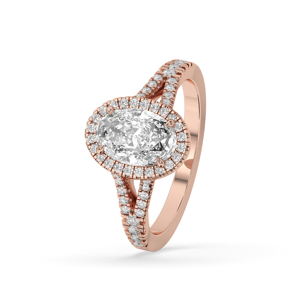 Split Shank Engagement Ring With Oval Diamond Elegance
