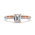 Emerald Cut Engagement Ring - Floating Style