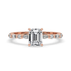 Emerald Cut Engagement Ring - Floating Style