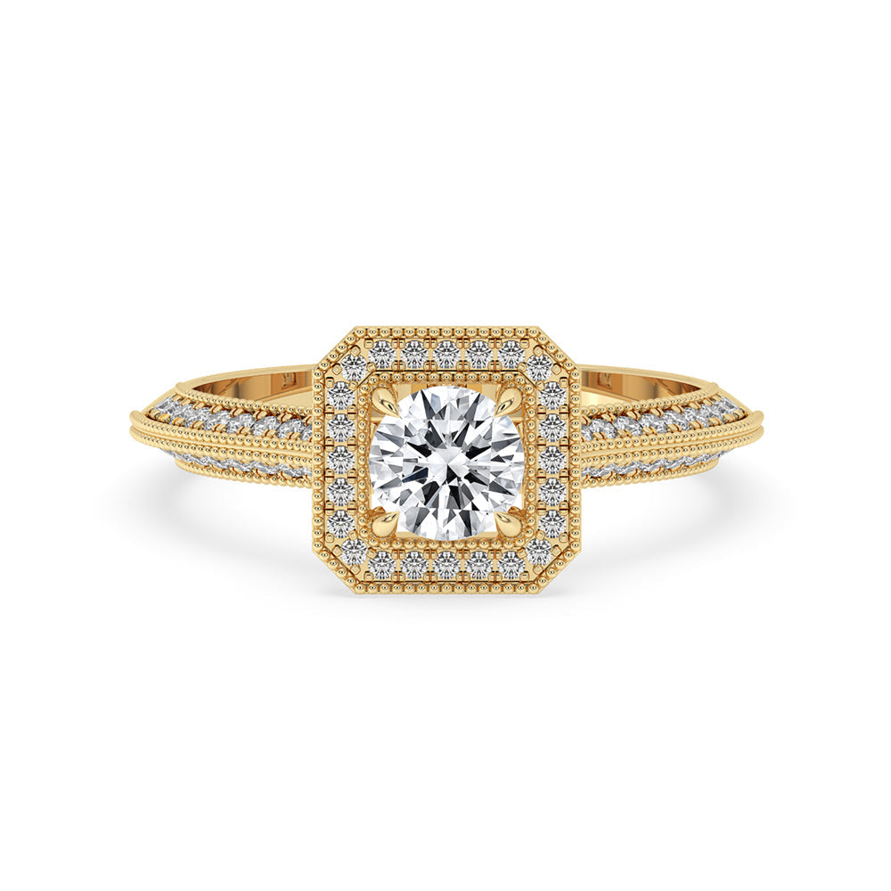 Knife Edge Ring With Halo Style Main image